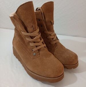 Bearpaw Women's Krista Cow Suede Upper Faux Fur Lining Boots